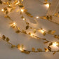 Gold Leaf Garland with Fairy Lights